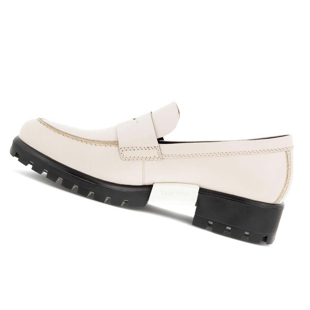 Women's Ecco Modtray Penny Loafers White | SG 156DFM